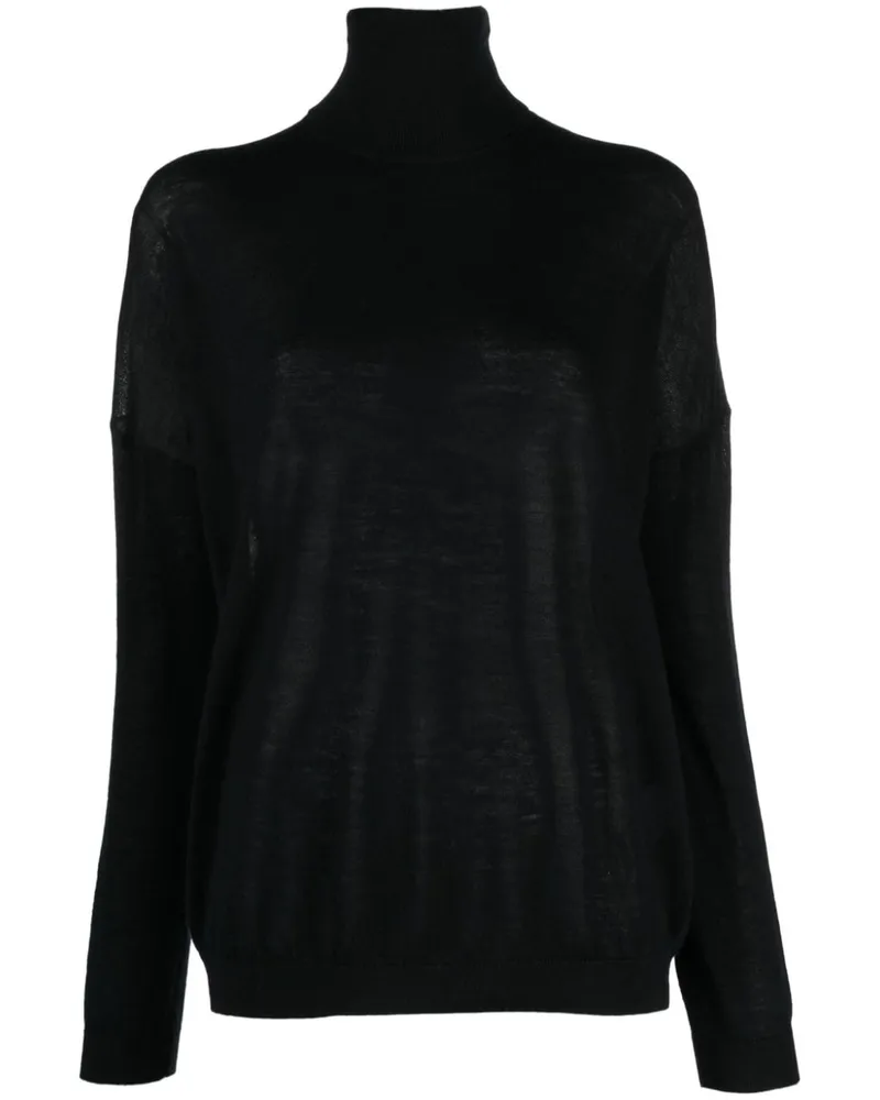 P.A.R.O.S.H. Kaschmirpullover mit Rollkragen - Schwarz Schwarz