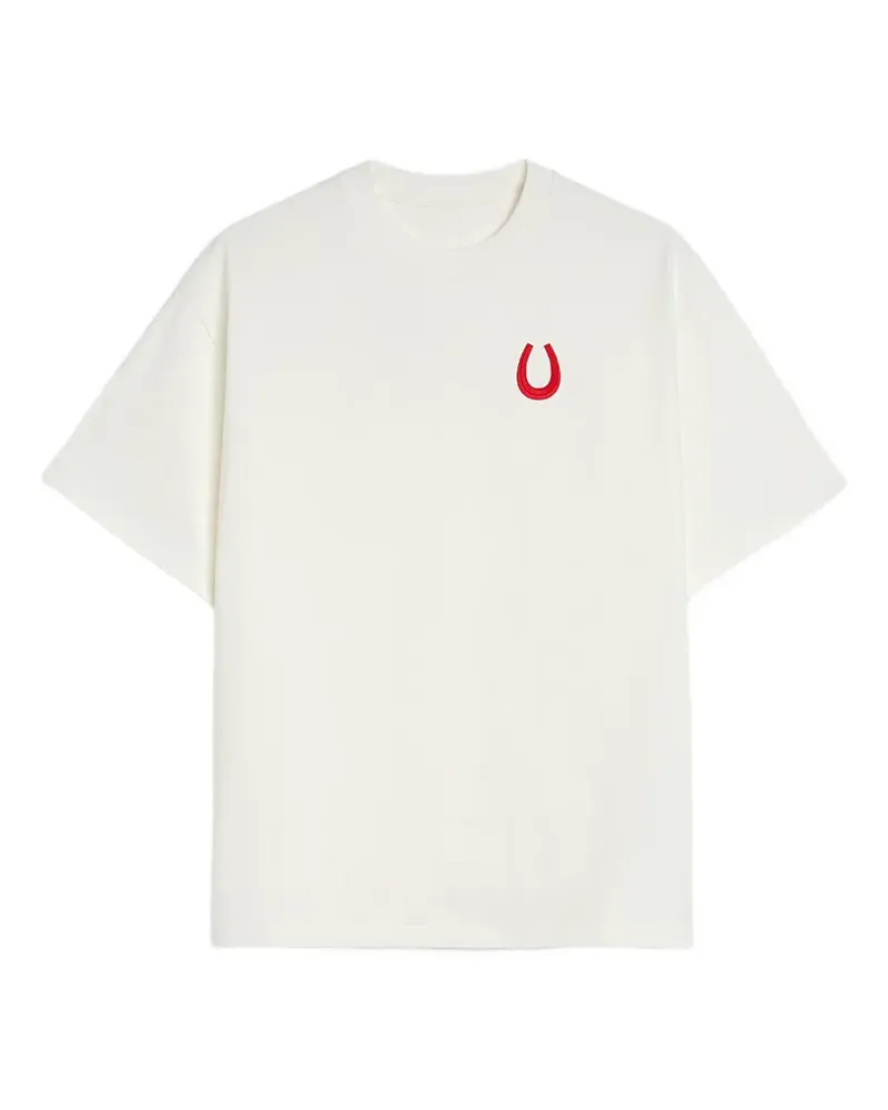 Jil Sander T-Shirt mit Pferd-Stickerei - Weiß Weiß