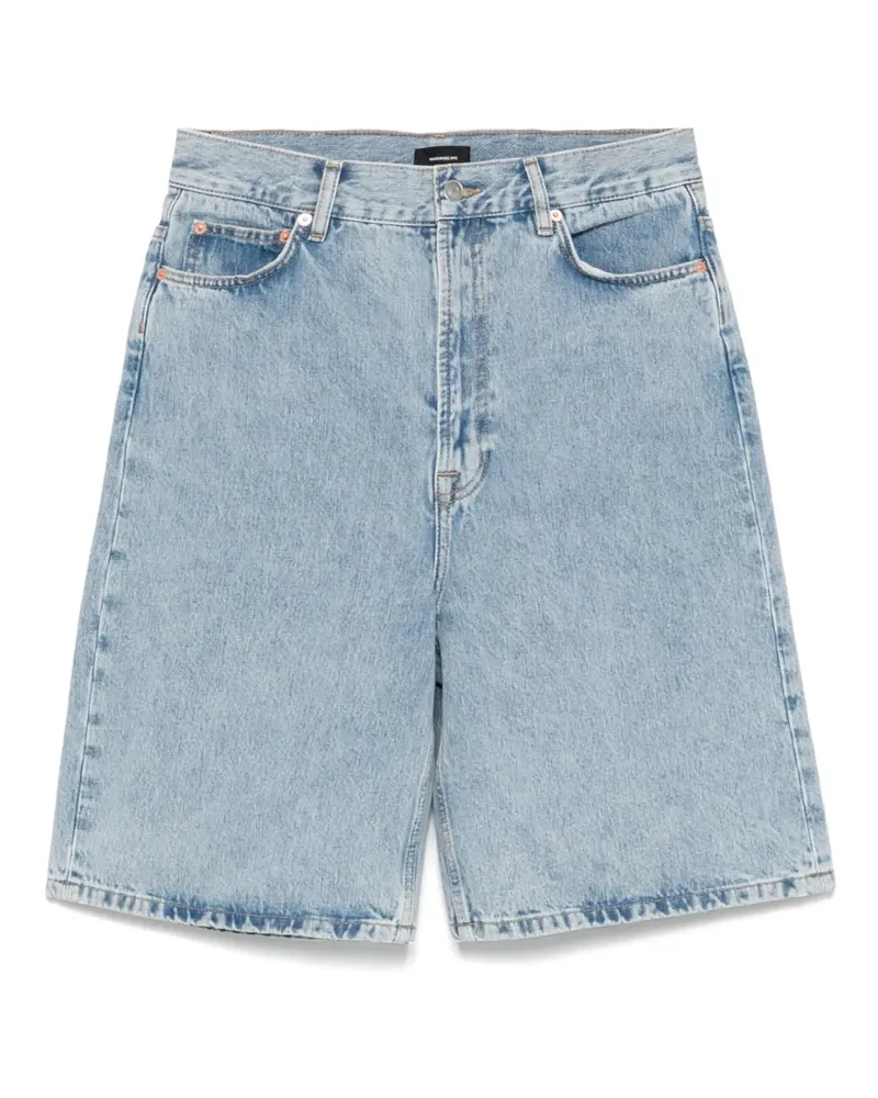 WARDROBE.NYC Tief sitzende Jeans-Shorts - Blau Blau