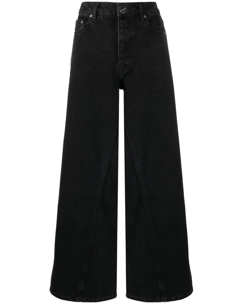 Ganni Jozey Cordhose - Schwarz Schwarz