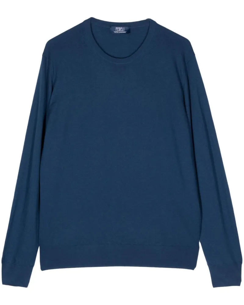 Fedeli Pullover mit Rundhalsausschnitt - Blau Blau