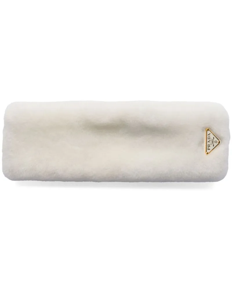 Prada Haarreif aus Shearling Weiß