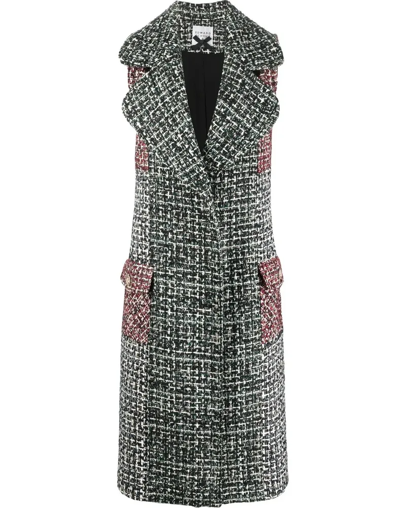 Edward Achour Tweed-Mantel - Schwarz Schwarz