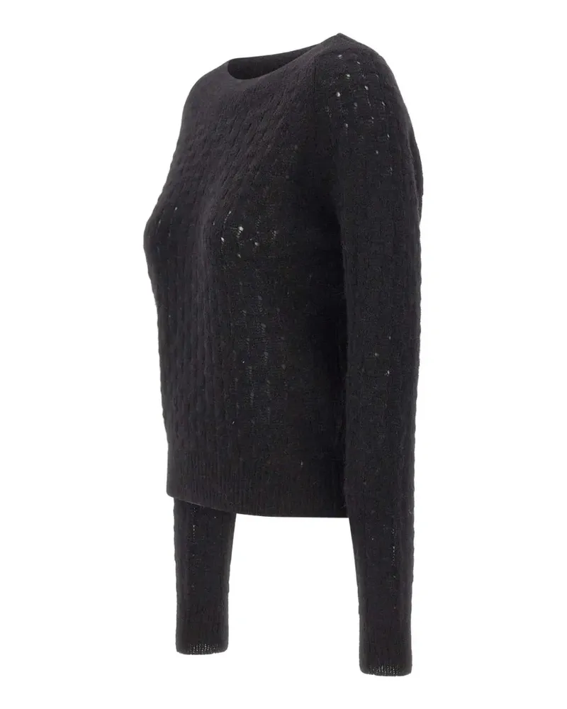 Gran Sasso Pullover mit Lochstrickmuster - Schwarz Schwarz