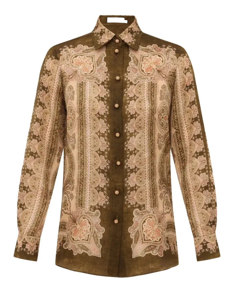 Zimmermann Luna paisley buttoned shirt - Grün Grün