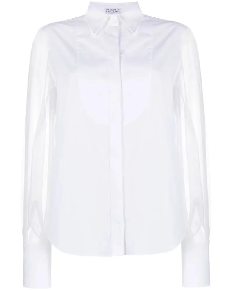 Brunello Cucinelli Verziertes Hemd - Weiß Weiß