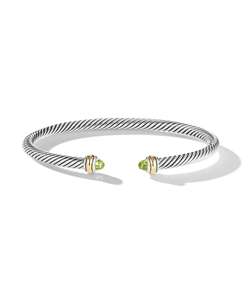 David Yurman 14kt Classic Cable Gelbgold- und Sterlingsilberarmband 4mm Silber