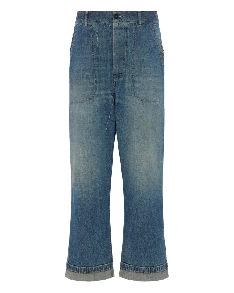 Maison Margiela Ausgefranste Hose - Blau Blau