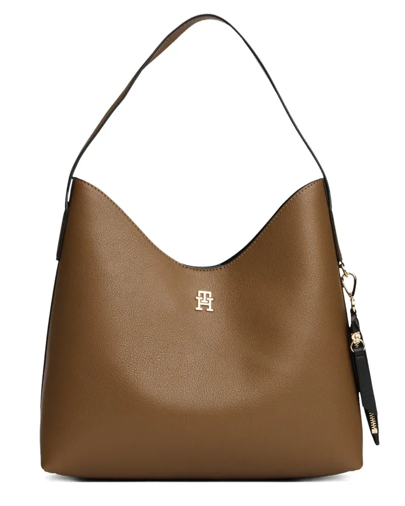 Tommy Hilfiger logo-plaque shoulder bag - Braun Braun