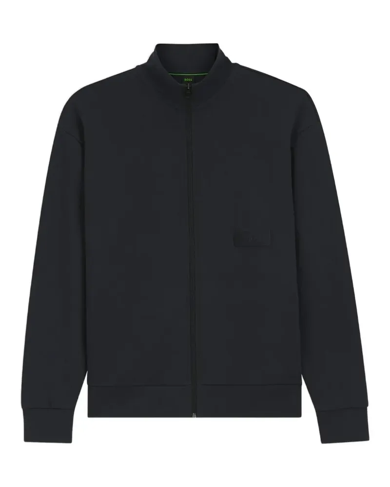 HUGO BOSS Sweatshirtjacke mit Logo-Patch - Blau Blau