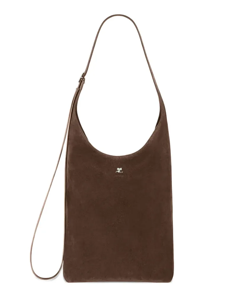 Courrèges Große Melt Schultertasche aus Wildleder - Braun Braun