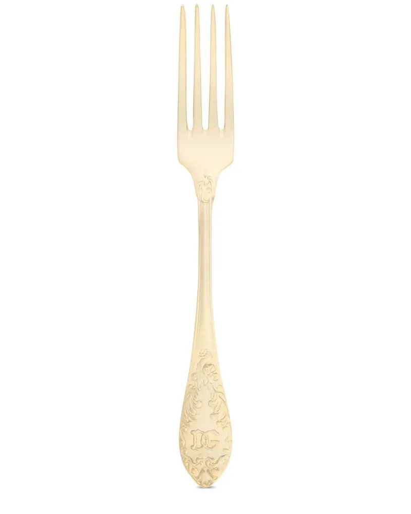 Dolce & Gabbana 24kt vergoldete Gabel Gold