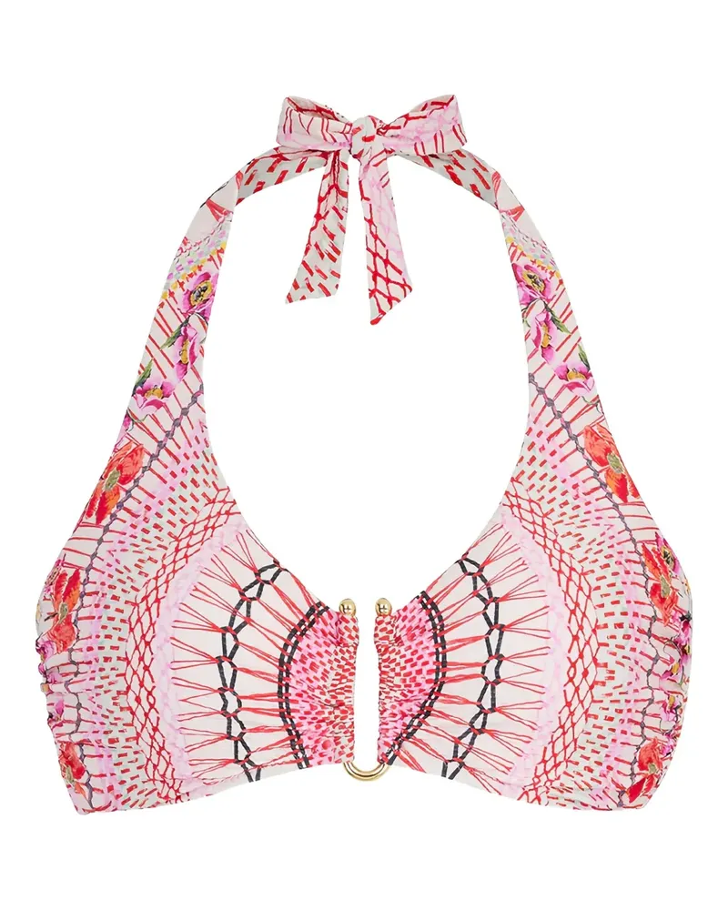 Temperley London Pomegranate Neckholder-Bikinioberteil mit Print - Rosa Rosa