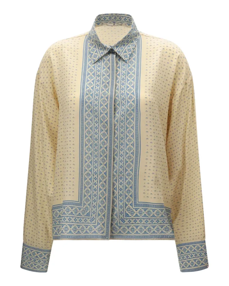 Ermanno Scervino geometric-print silk shirt - Nude Nude