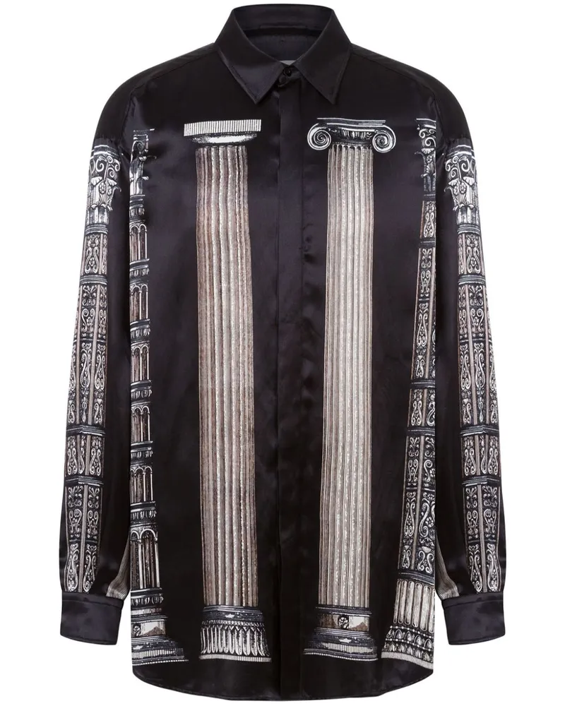 Moschino Hemd mit grafischem Print - Schwarz Schwarz