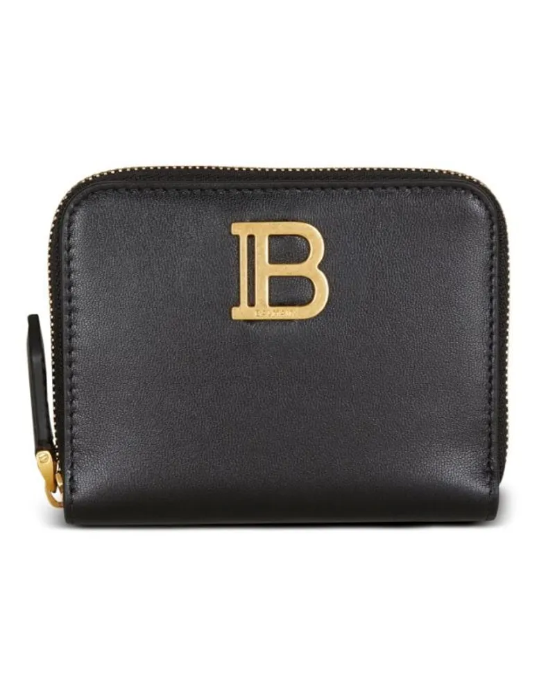 Balmain Portemonnaie mit Logo-Schild - Schwarz Schwarz