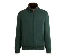 Cardigan aus Kaschmir mit Shearling-Futter - Grün
