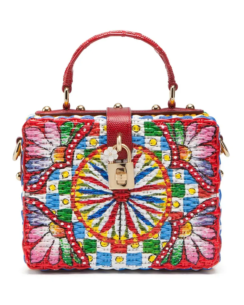 Dolce & Gabbana Dolce Box-Handtasche aus Korbgeflecht - Rot Rot