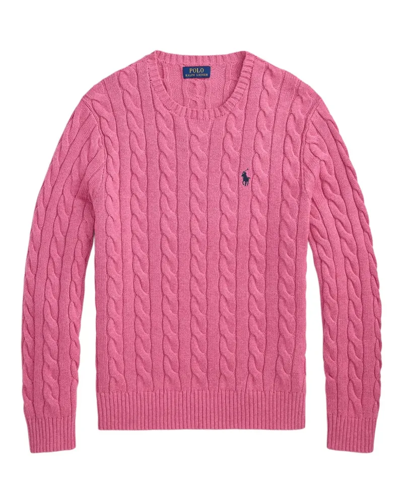 Ralph Lauren Pony Pullover mit Zopfmuster - Rosa Rosa