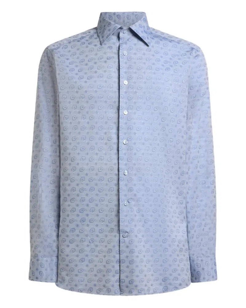 Etro T-Shirt mit Mikro-Paisleymuster - Blau Blau