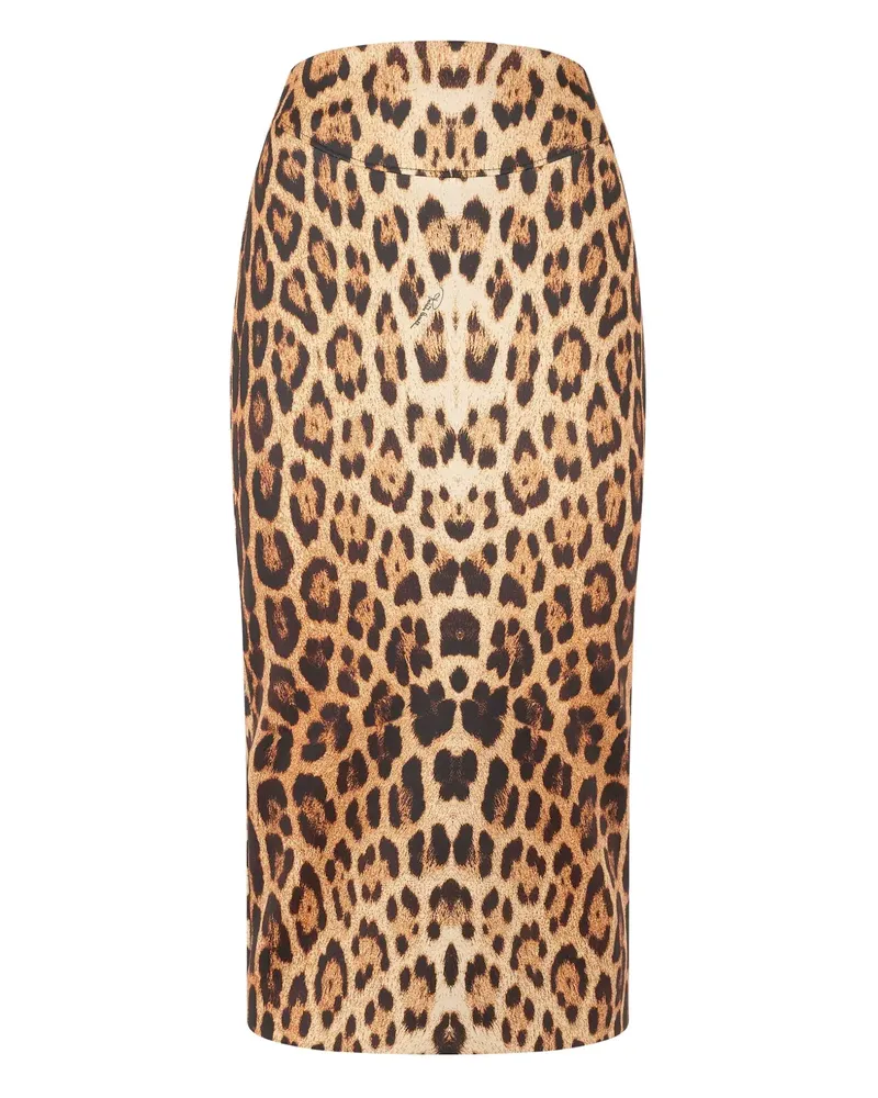 Roberto Cavalli Rock mit Jaguar-Print - Braun Braun