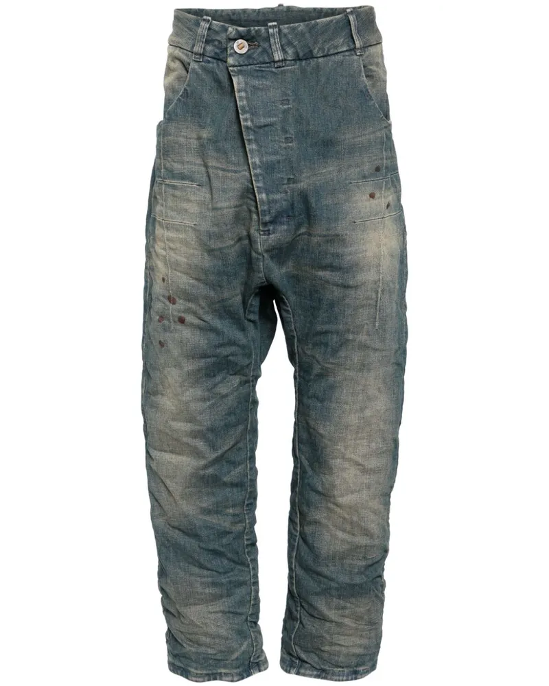 Boris Bidjan Saberi Asymmetrische Baggy-Jeans - Blau Blau