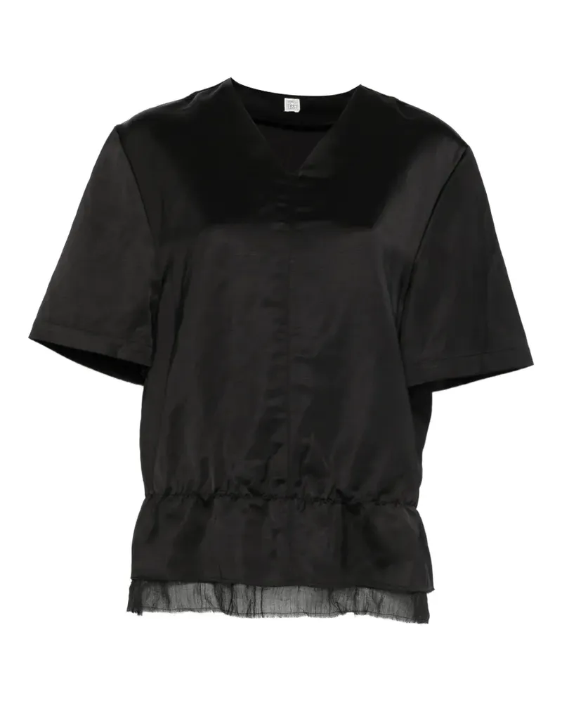 Totême V-neck satin blouse - Schwarz Schwarz