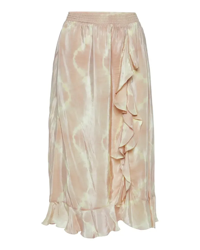Maje Jitye tie-dye ruffled midi skirt - Rosa Rosa