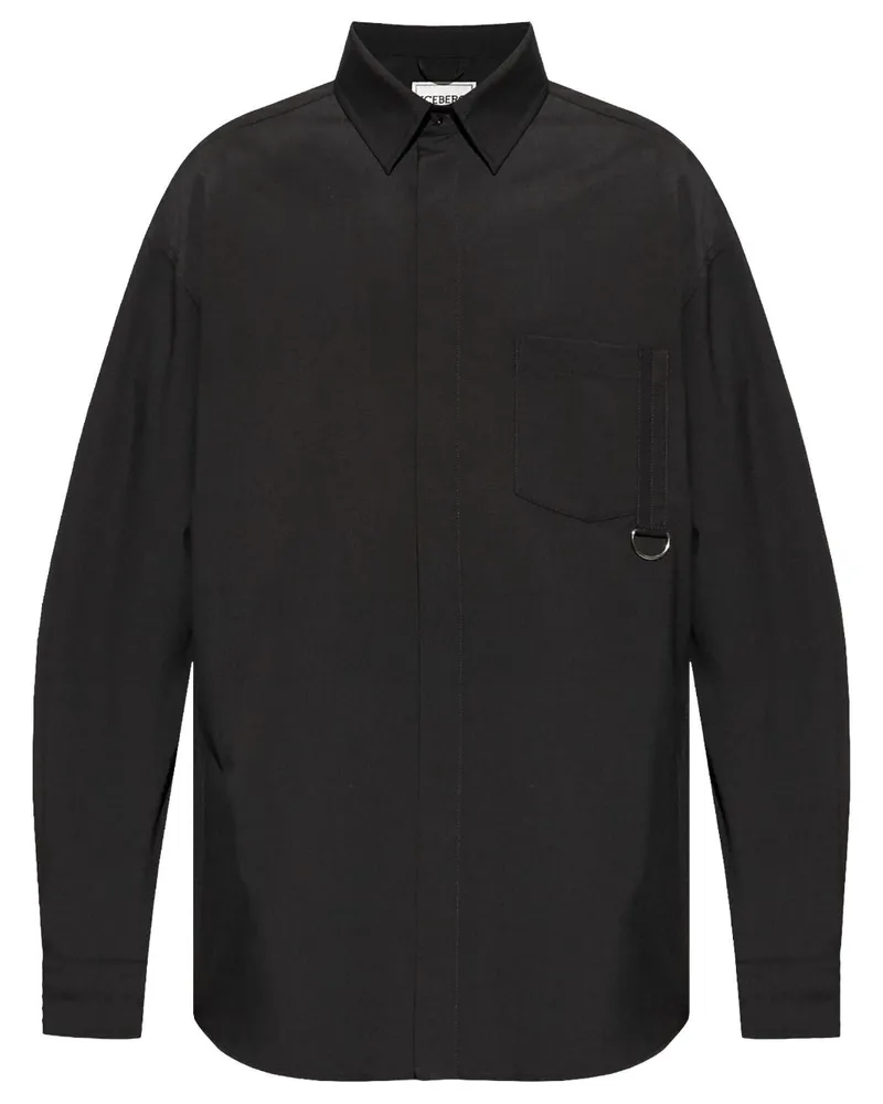 Iceberg Hemd mit aufgesetzter Tasche - Schwarz Schwarz