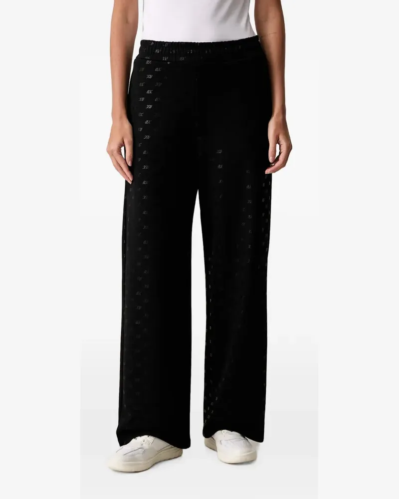 Armani Exchange monogram-pattern trousers - Schwarz Schwarz