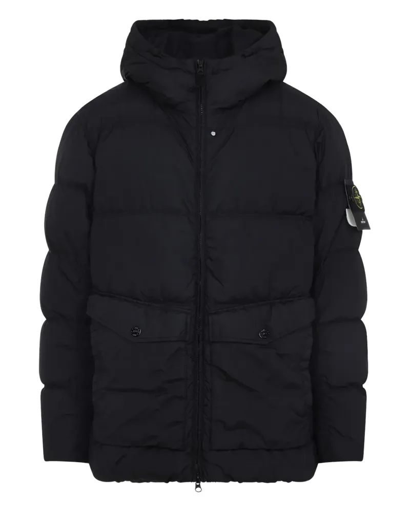 Stone Island Wattierte Jacke mit Kompass-Applikation - Schwarz Schwarz