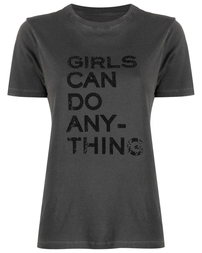 Zadig & Voltaire T-Shirt mit Slogan-Print Grau