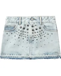 Alessandra Rich Jeansrock mit Nieten Blau