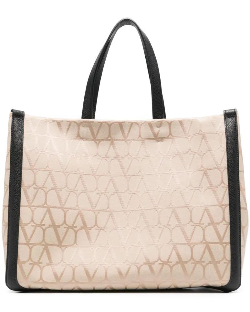 Valentino Garavani Shopper mit VLogo-Print - Nude Nude