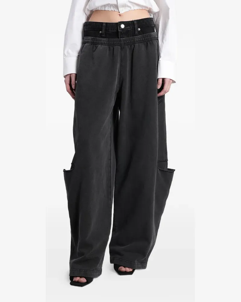 Alexander Wang layered-waistband cargo pants - Schwarz Schwarz