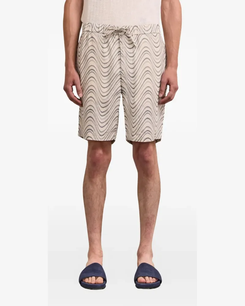 Frescobol Carioca Felipe wavy-print shorts - Nude Nude