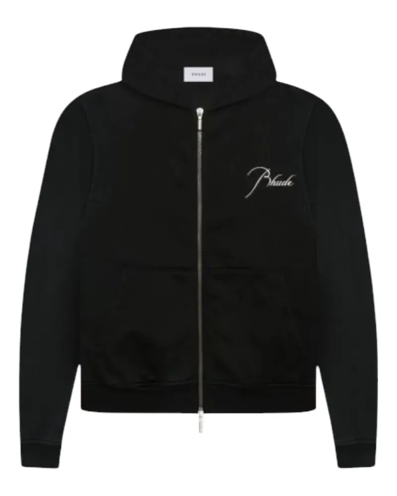 RHUDE Kapuzenjacke mit Logo-Stickerei - Schwarz Schwarz