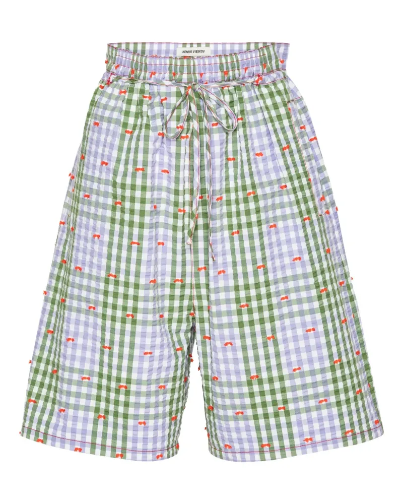 Henrik Vibskov Karierte Shorts mit Schnürung - Violett Violett