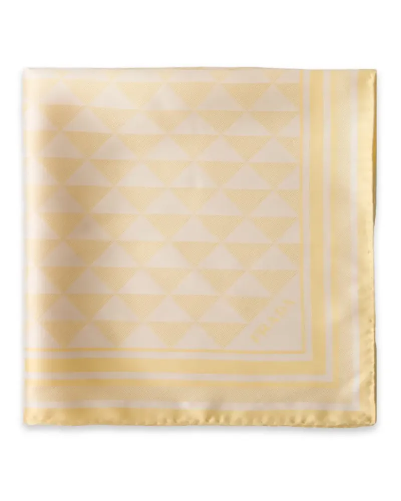 Prada jacquard silk scarf 55x55 - Gelb Gelb