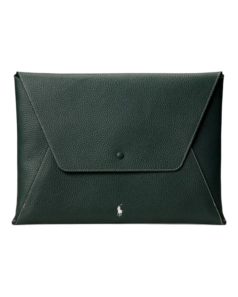 Ralph Lauren envelope-flap leather portfolio bag - Grün Grün