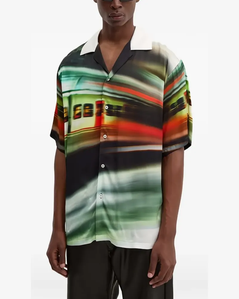 MSGM Hemd mit grafischem Print - Schwarz Schwarz