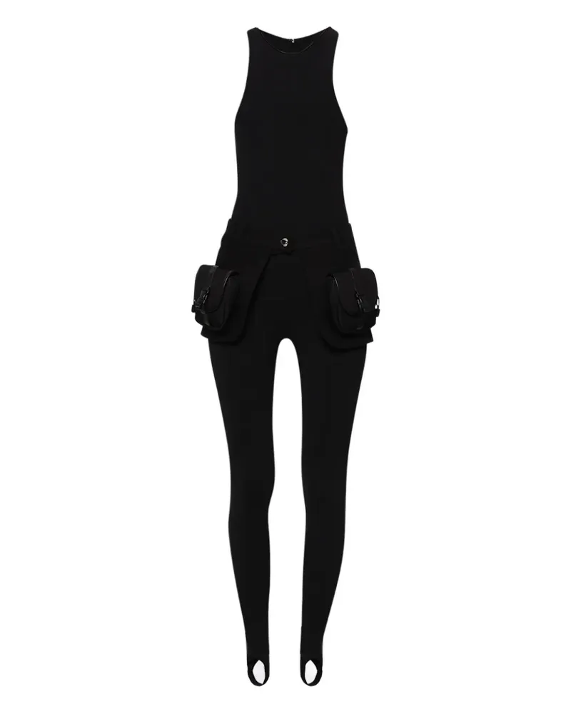 COPERNI Basque Steg-Jumpsuit mit Taschendetail - Schwarz Schwarz
