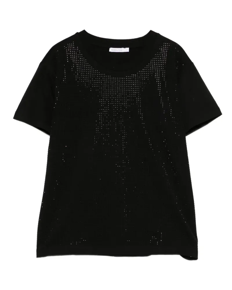 Patrizia Pepe T-Shirt mit Strass - Schwarz Schwarz