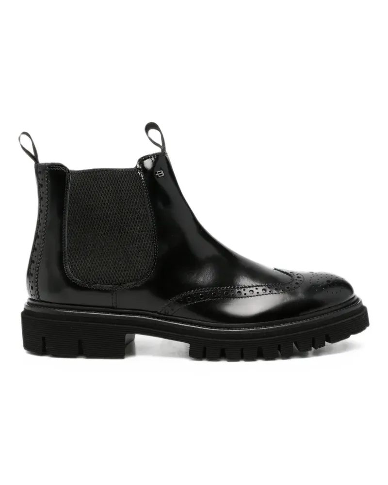Baldinini brogue-detail leather chelsea boots - Schwarz Schwarz
