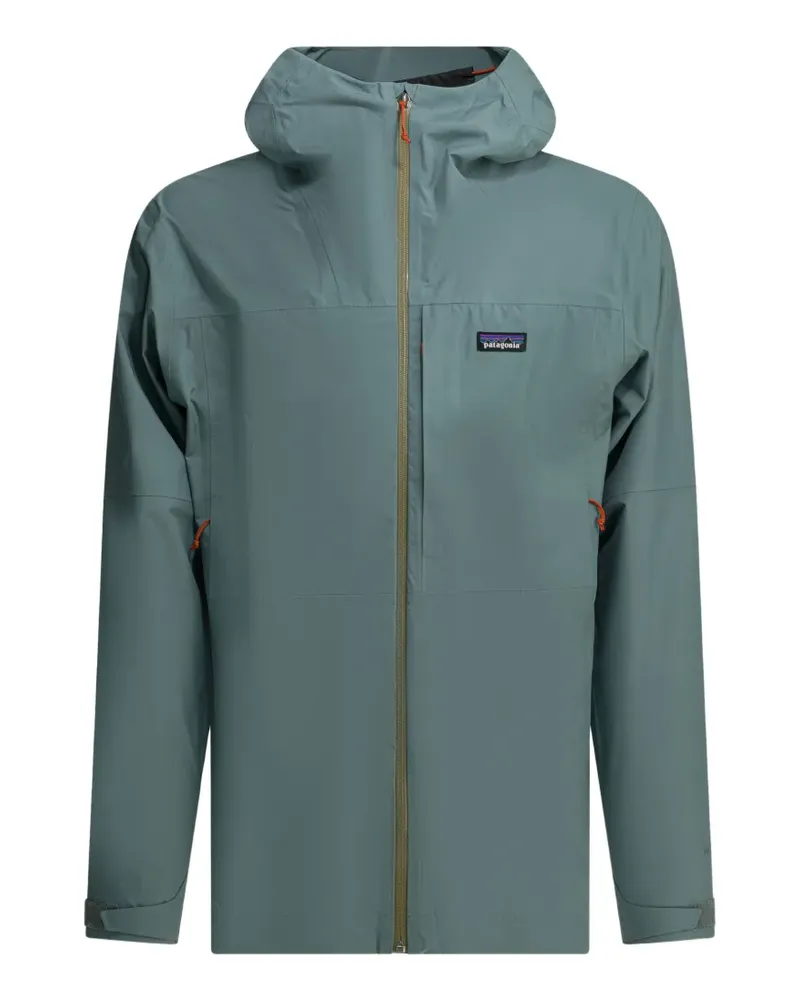 Patagonia logo-patch hooded coat - Blau Blau