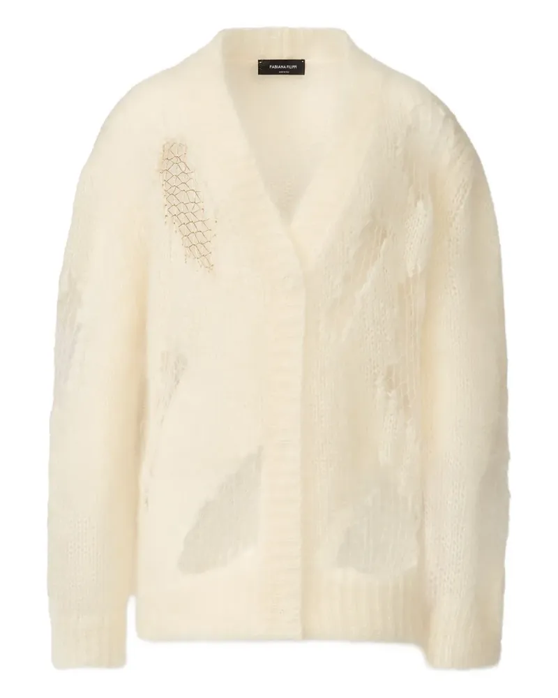 Fabiana Filippi Langärmeliger Cardigan - Weiß Weiß