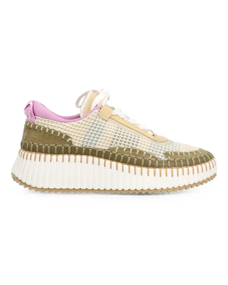 Chloé Nama Mesh-Sneakers mit Ziernähten - Nude Nude