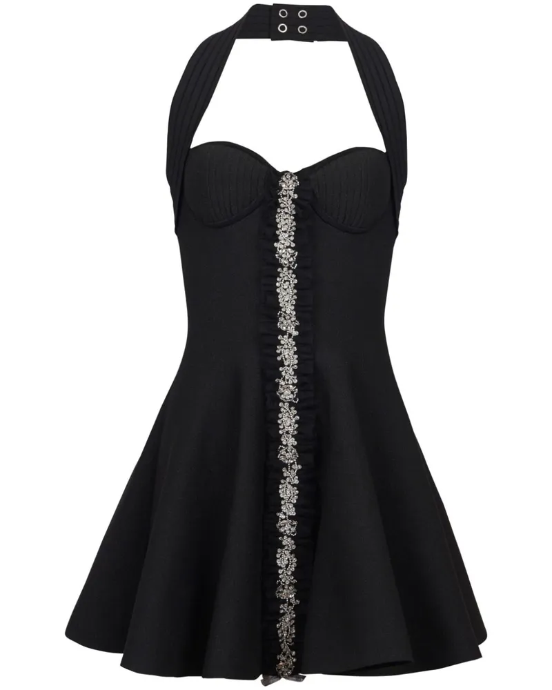 Balmain Neckholder-Kleid aus Feinstrick - Schwarz Schwarz