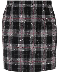 Alessandra Rich Karierter Tweed-Minirock Schwarz