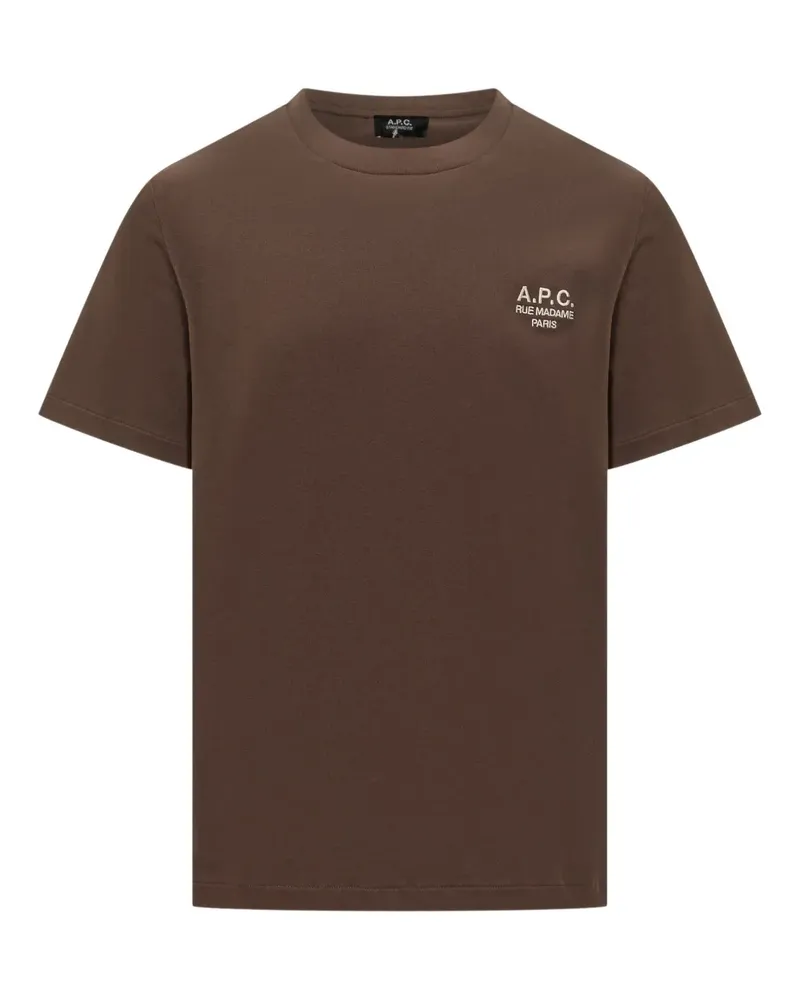 A.P.C. T-Shirt mit Logo - Braun Braun